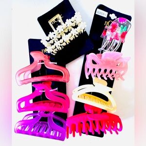 New nOir Hair Claw Clips lot, Assorted sizes and colors